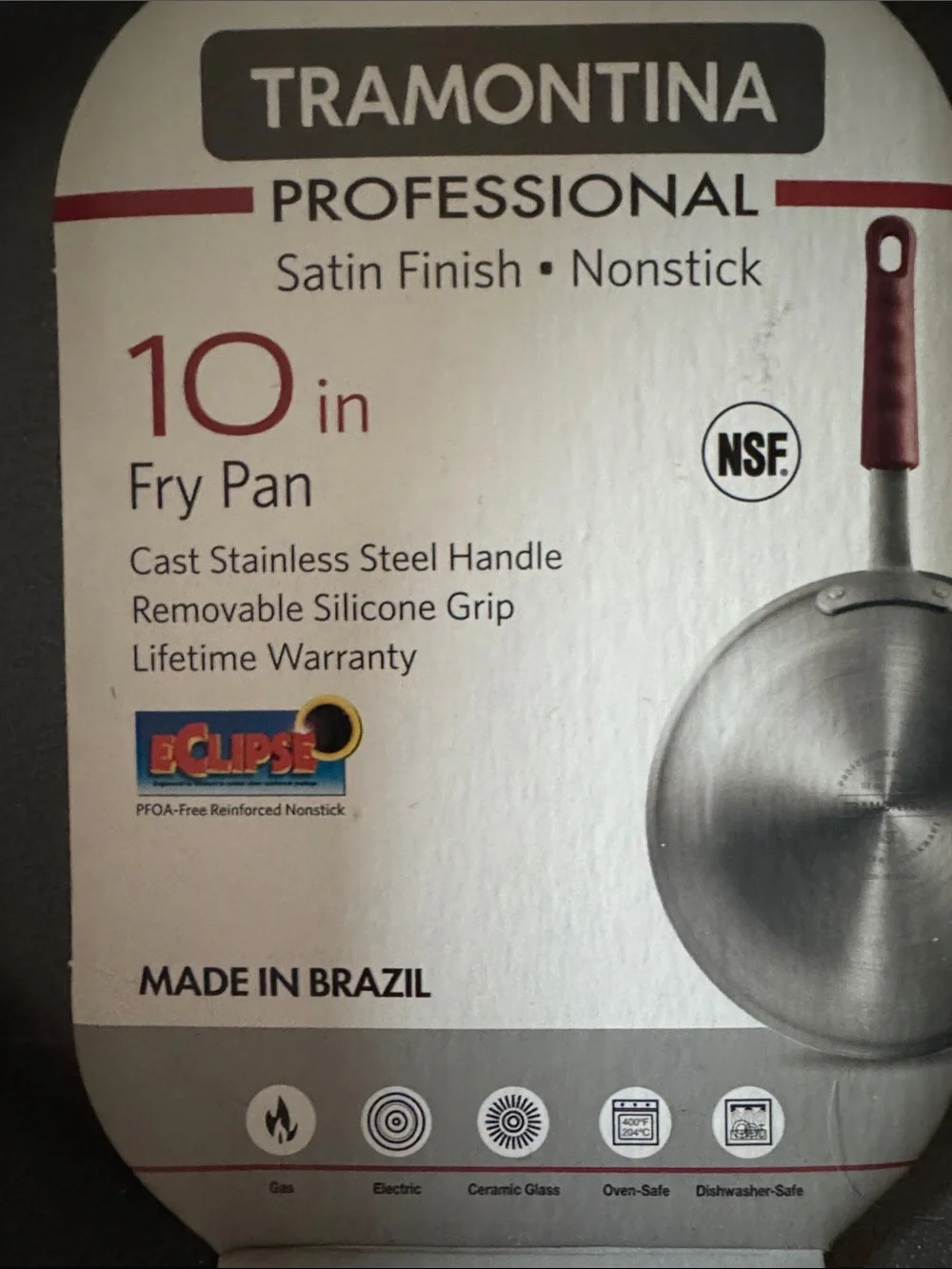 Tramontina Professional 10 inch Satin Finish Frying Pan NEW 🏷️